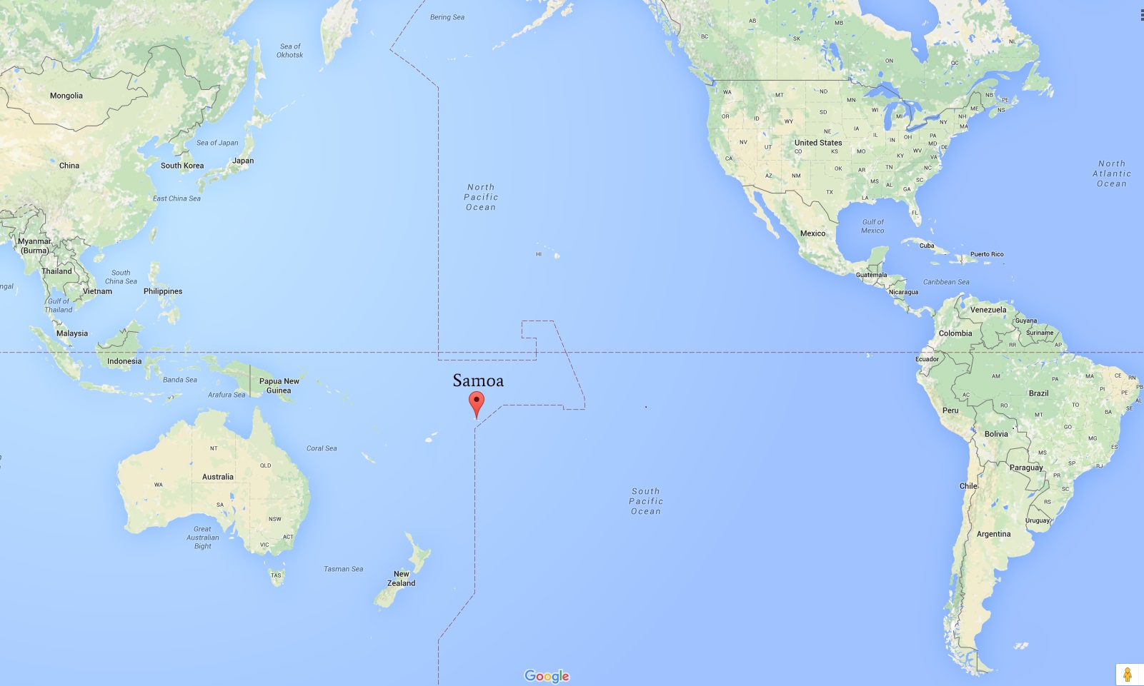 Western Samoa On World Map