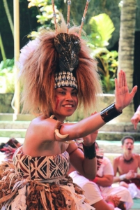 Samoan woman performing traditional dance
